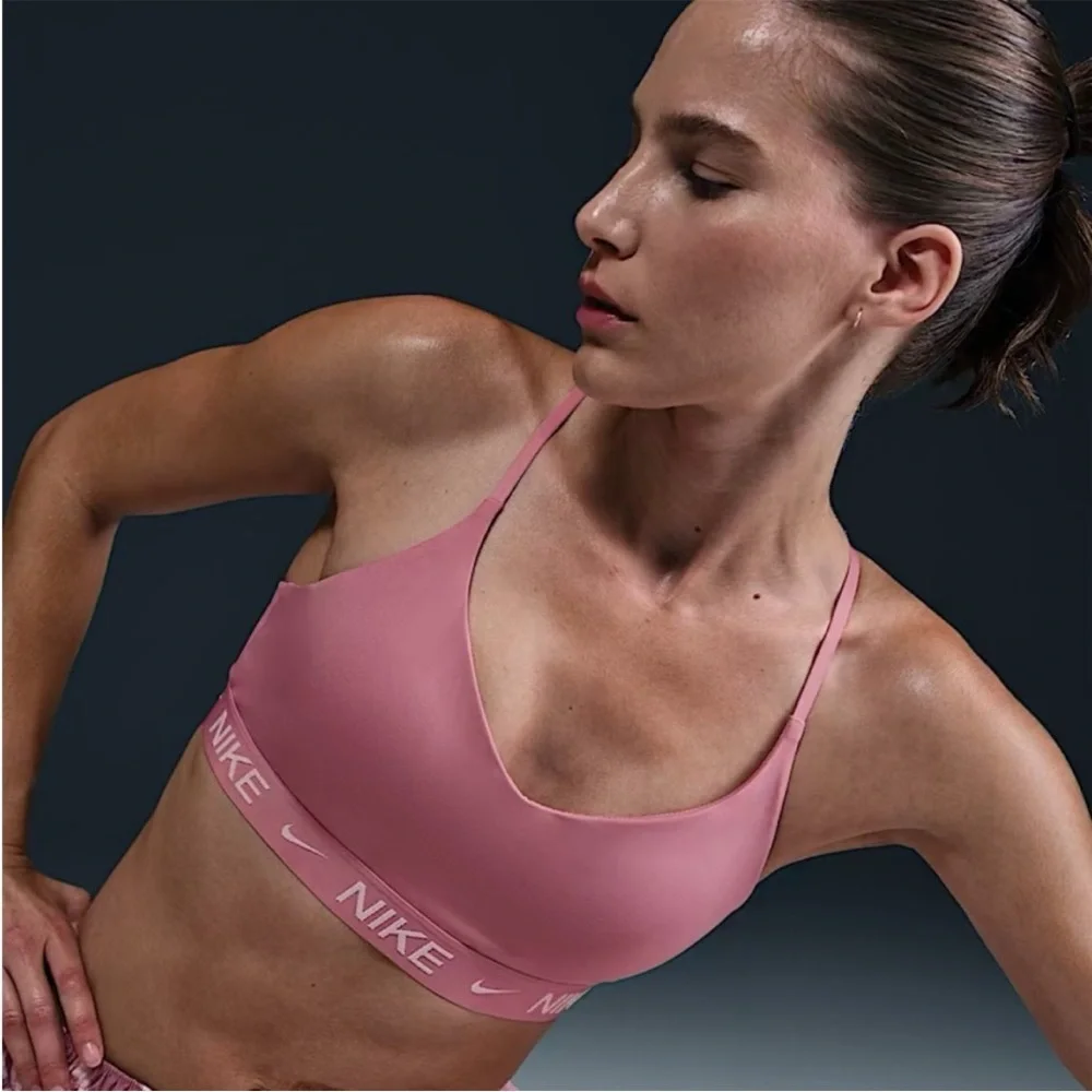 Nike Women's XL Indy Light Support Padded Adjustable Sports In Elemental Pink